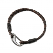 Bracelet braided single MAN brown
