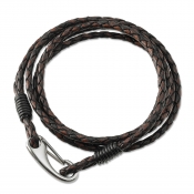 Bracelet braided triple MAN brown